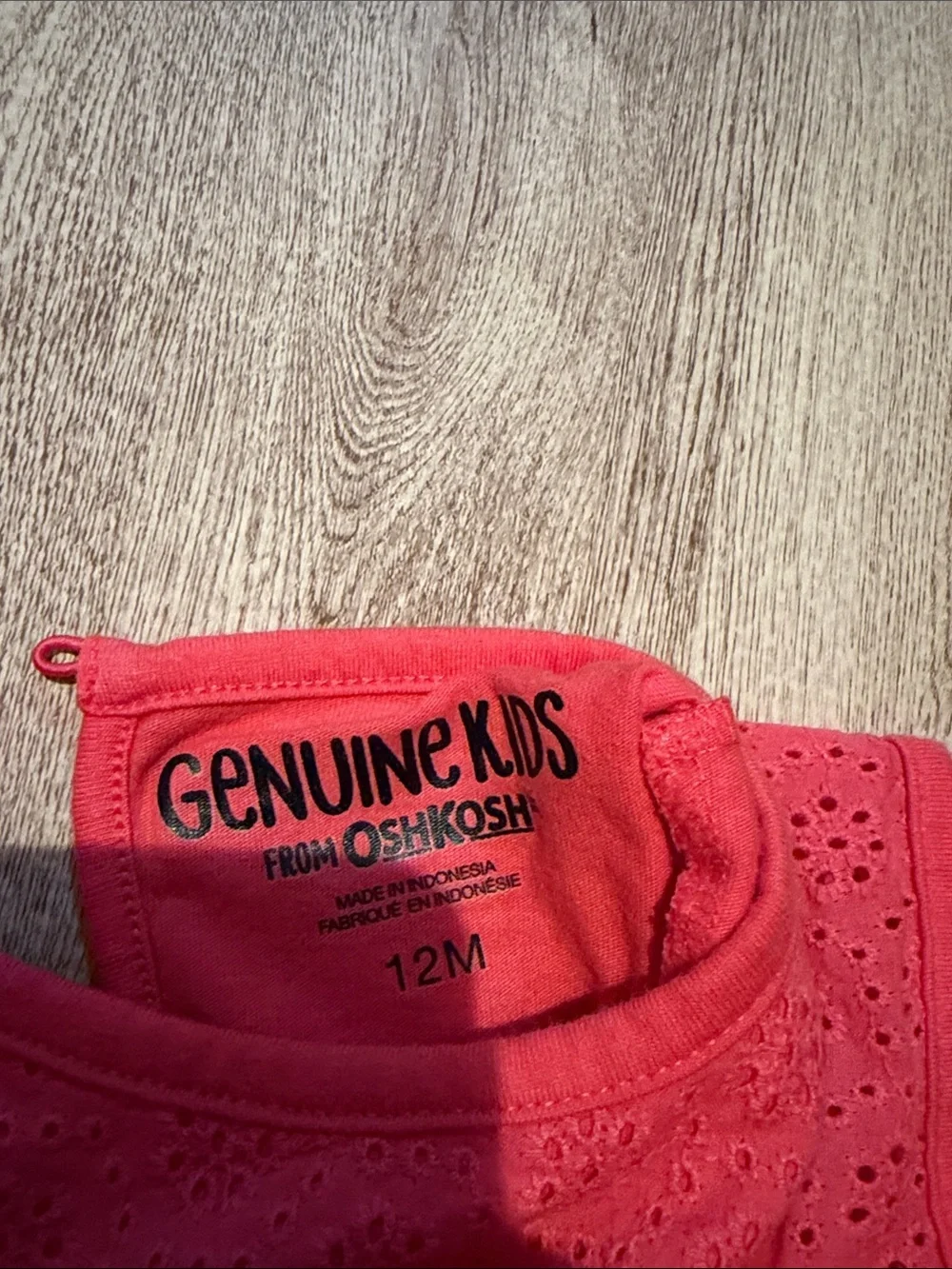 OshKosh B'gosh Coral Red Eyelet Short Sleeve Top